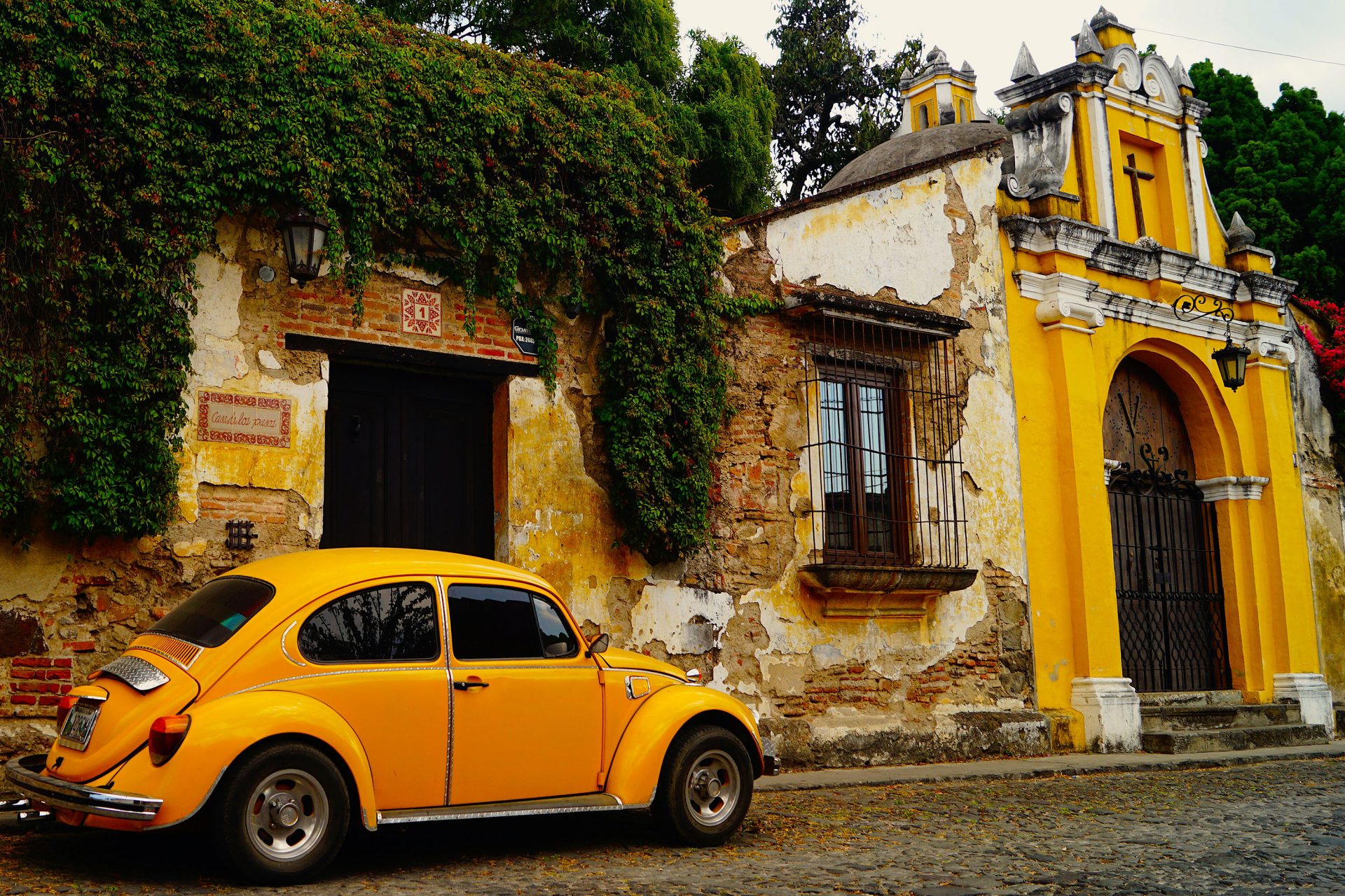 car and street yellow