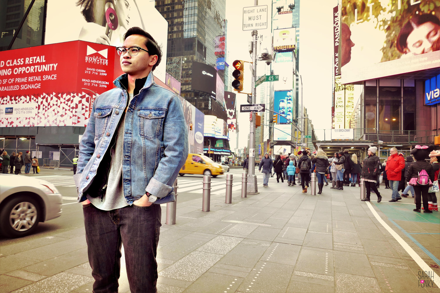 Alex in the heart of Times Square