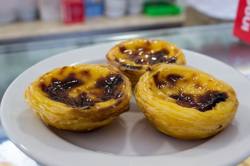 Portugal’s famous pastry; pasteis de nata – crispy little tarts filled with egg custard