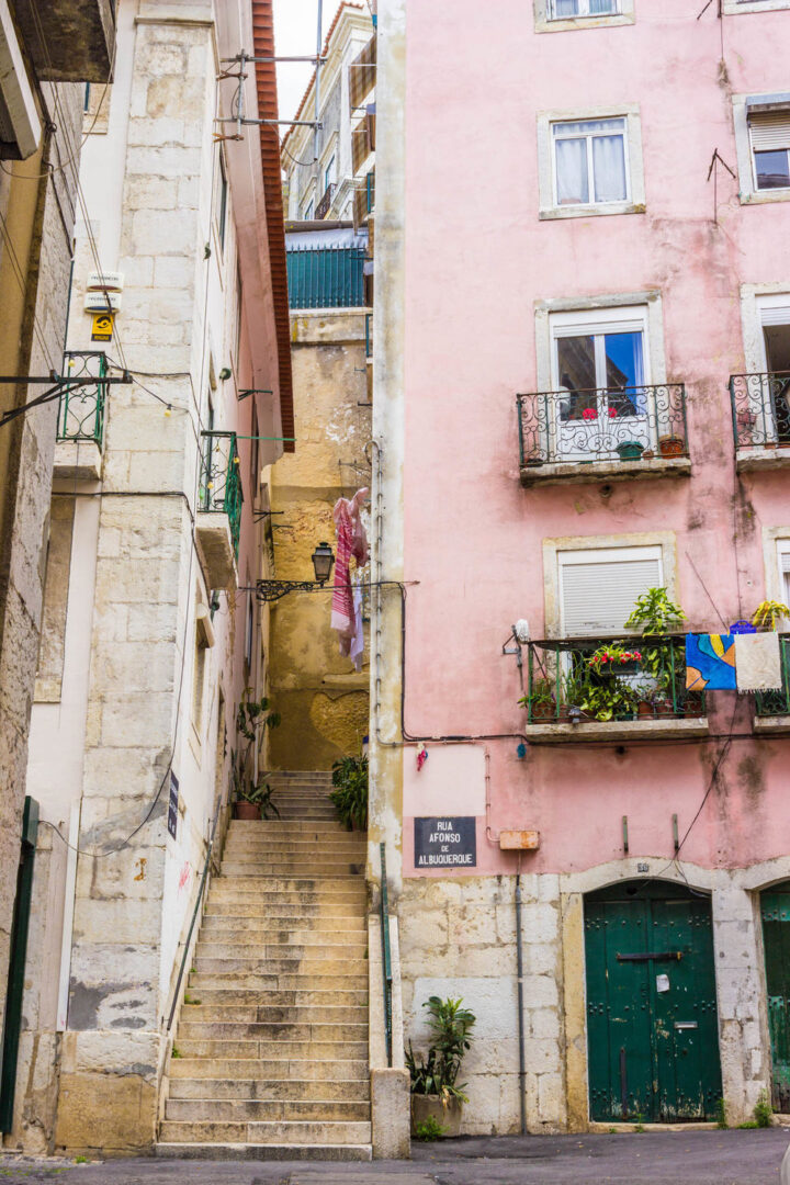 The colorful streets of Lisbon's medieval area