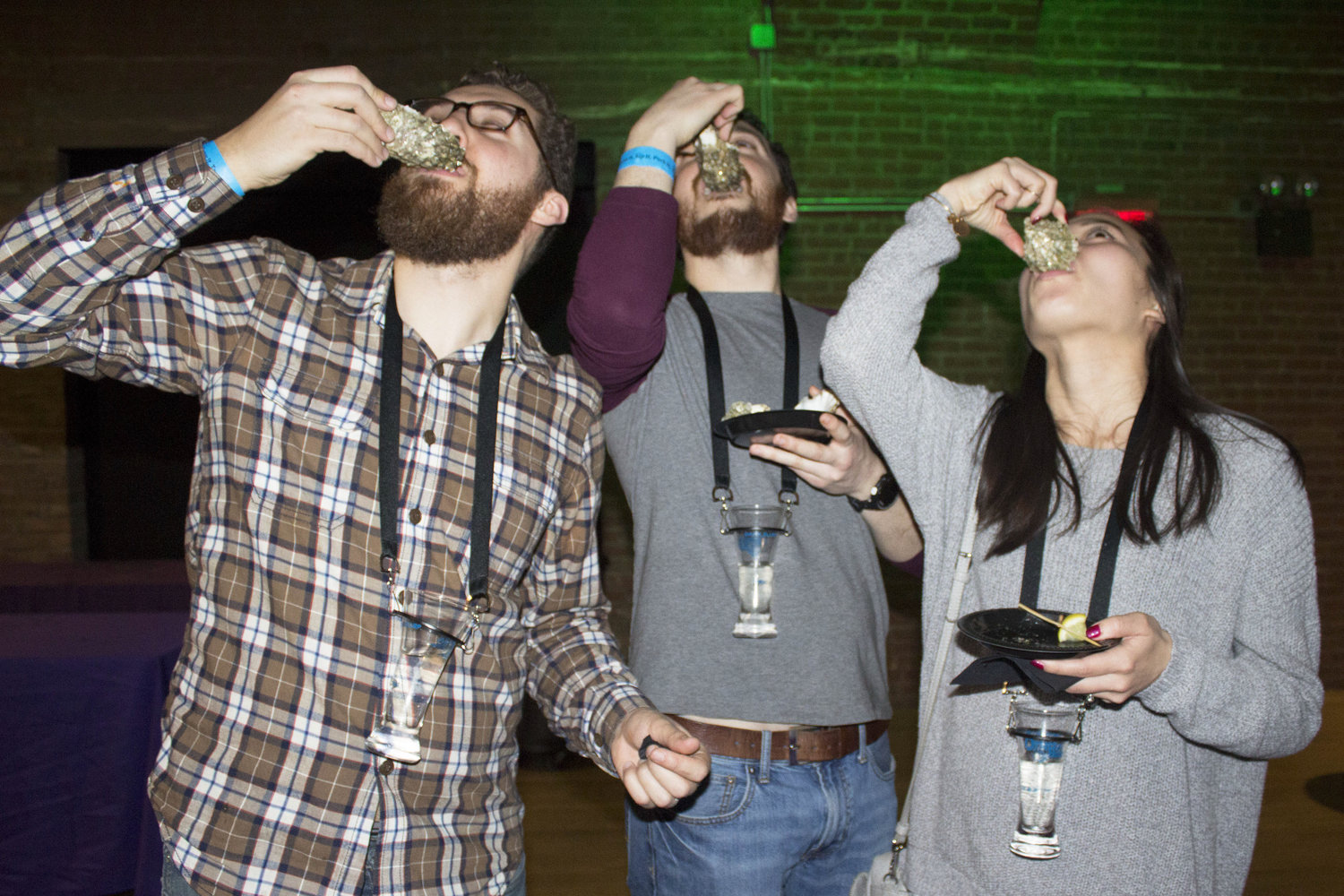 Guests enjoying Oysters. 