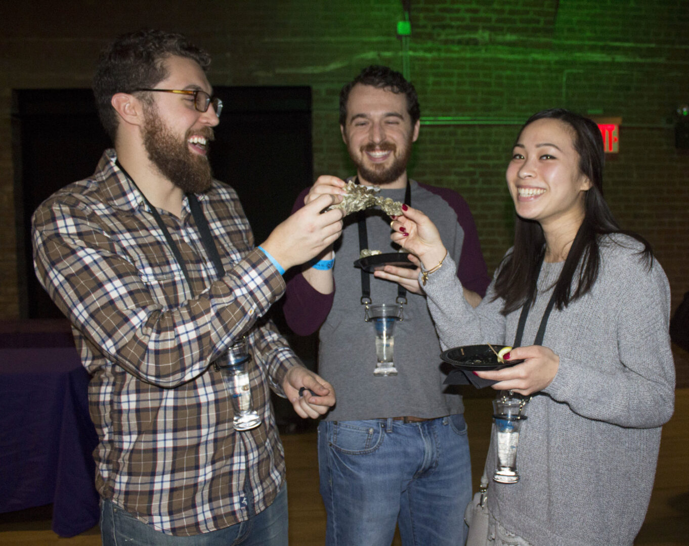 Guests enjoying Oysters & Beer.