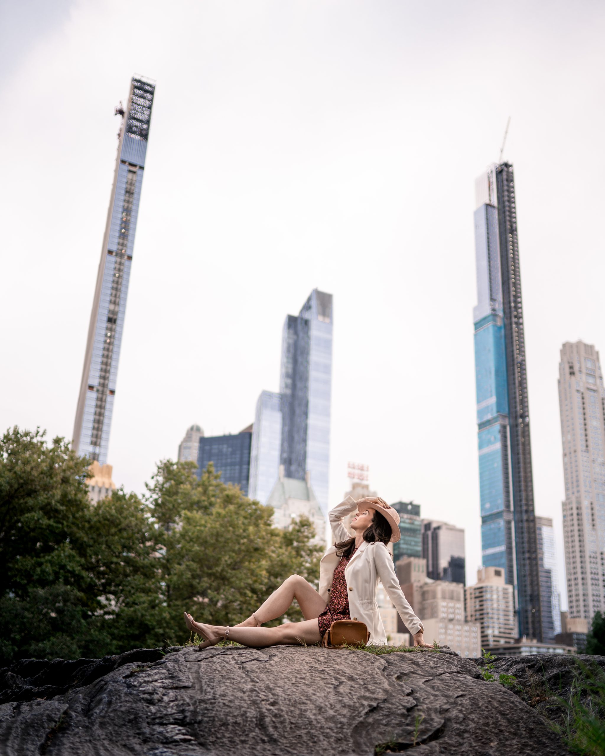 The rock lookout in Central Park.