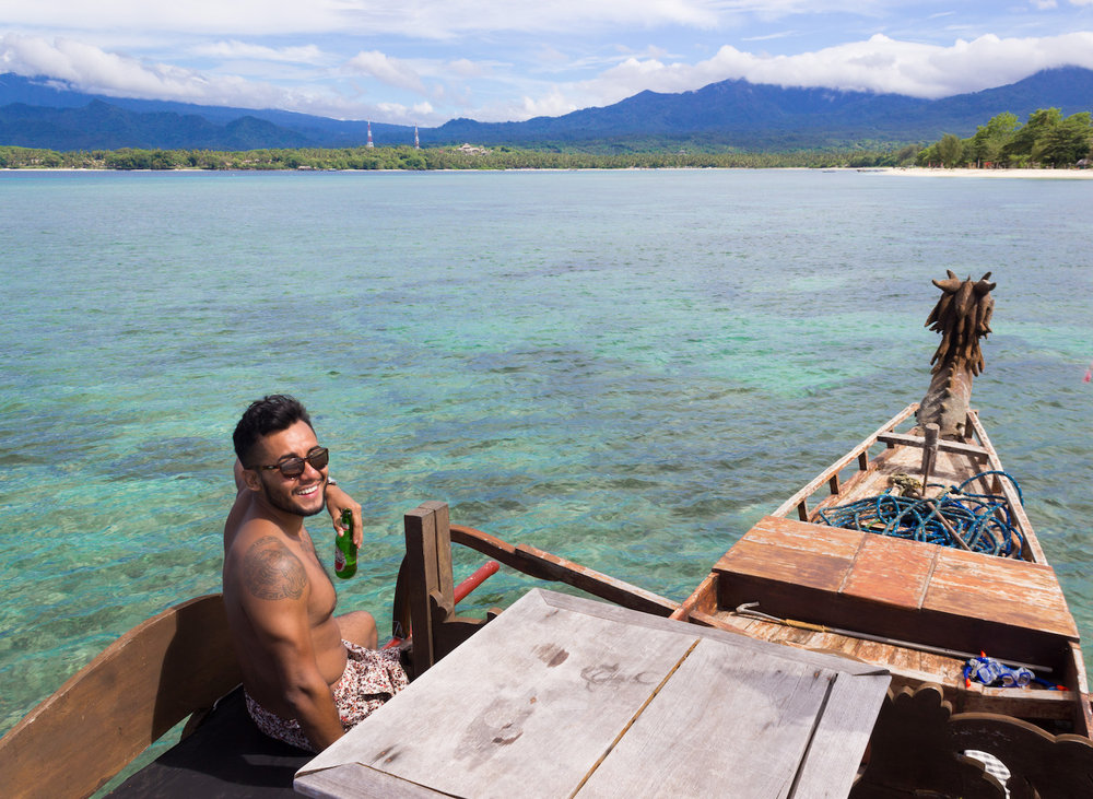 Snorkeling off the coast of the Gili Islands