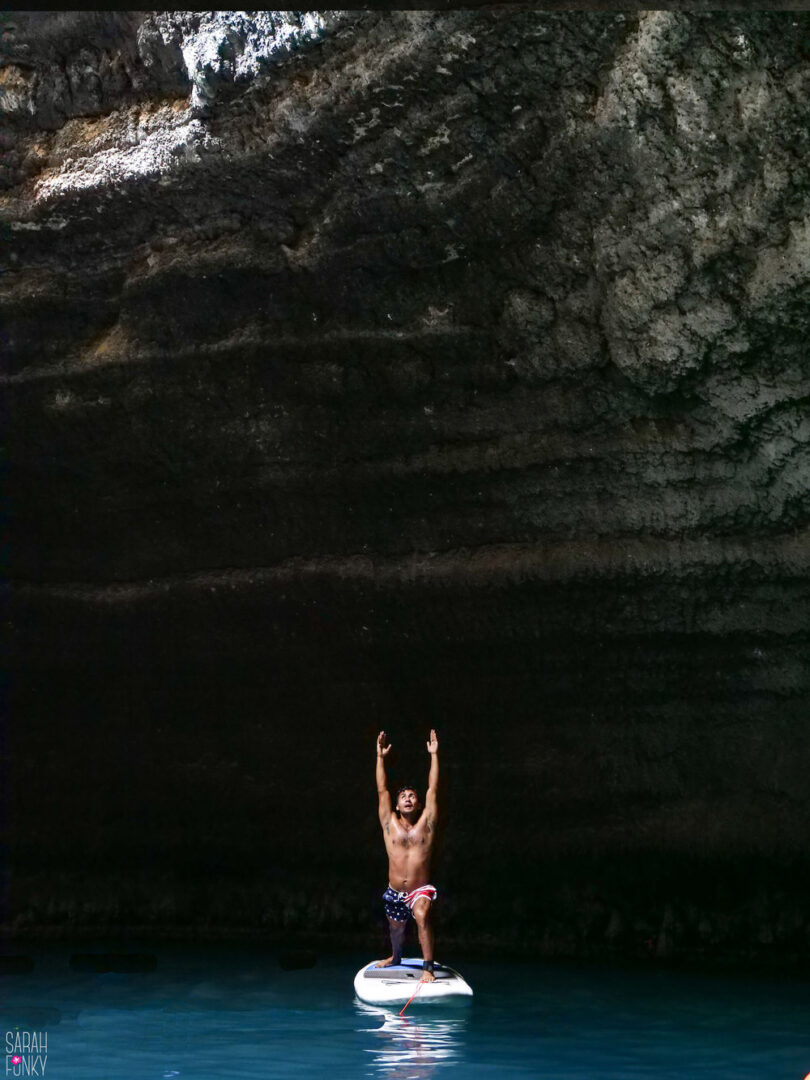 Luis does yoga in the crater too!