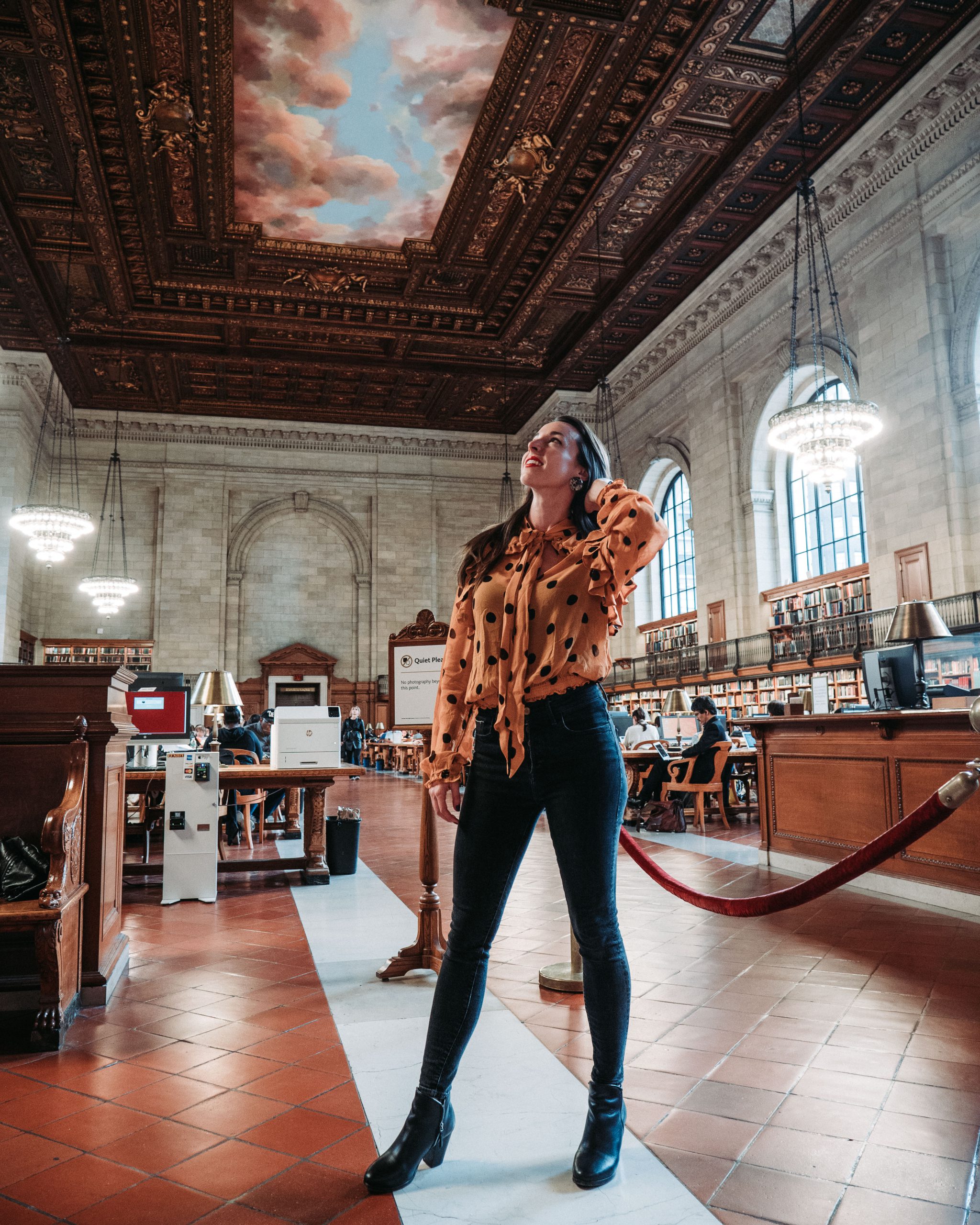 Sarah in the New York Public Library