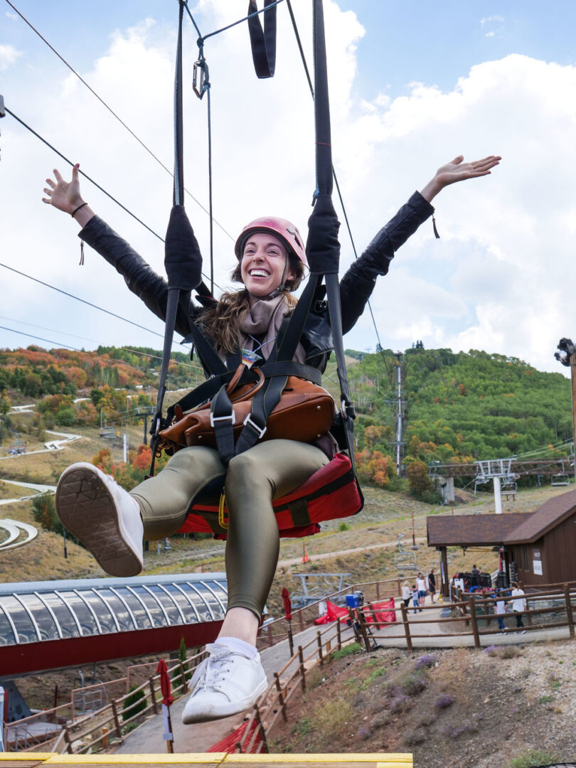 At the end of the zipline