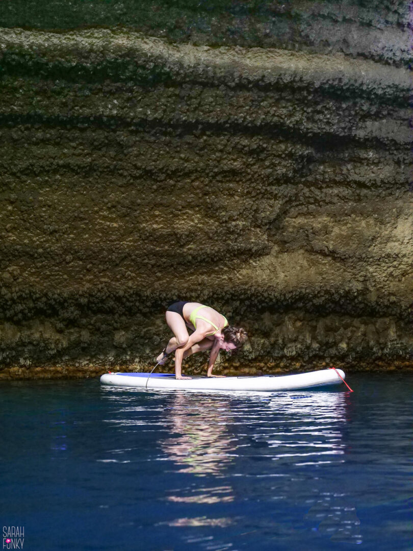 Yoga in the crater