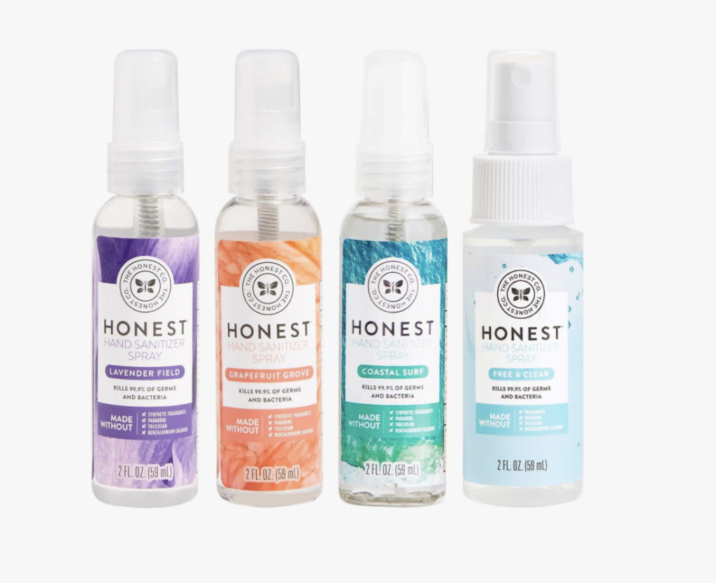 Honest Company Hand Sanitizer Sprays, 4-pack multi-scent